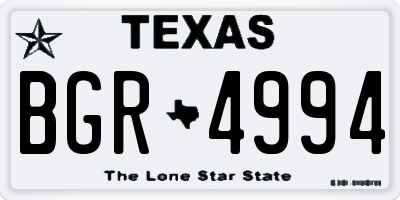 TX license plate BGR4994
