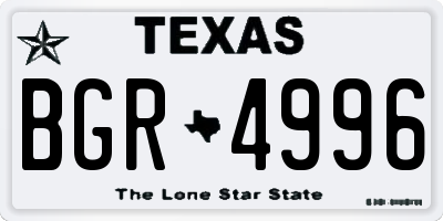 TX license plate BGR4996