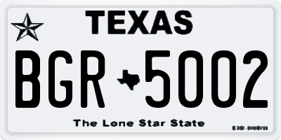 TX license plate BGR5002