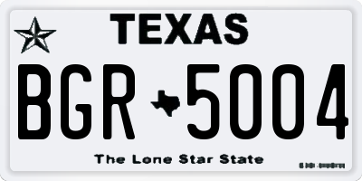 TX license plate BGR5004