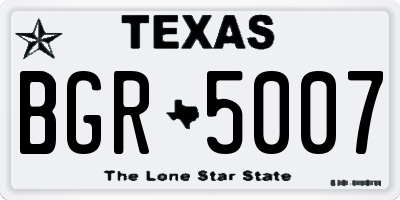 TX license plate BGR5007