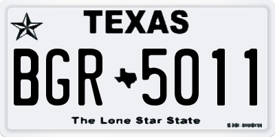 TX license plate BGR5011
