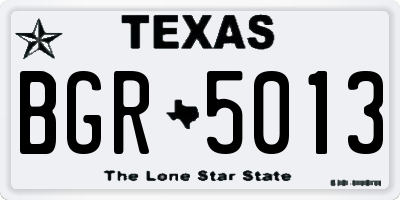 TX license plate BGR5013