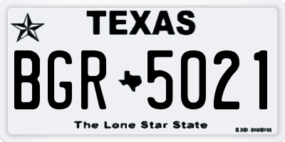 TX license plate BGR5021