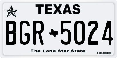TX license plate BGR5024
