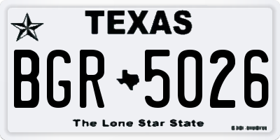 TX license plate BGR5026