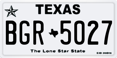 TX license plate BGR5027