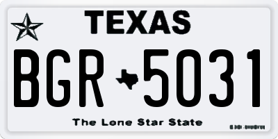 TX license plate BGR5031