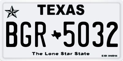 TX license plate BGR5032