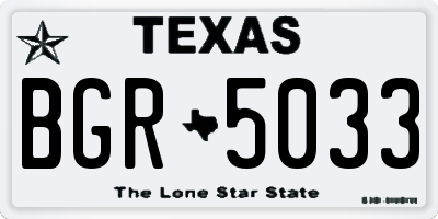 TX license plate BGR5033