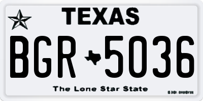 TX license plate BGR5036