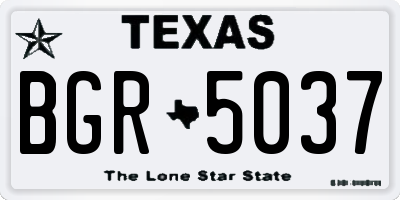 TX license plate BGR5037