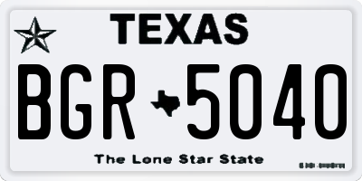 TX license plate BGR5040