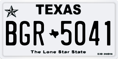 TX license plate BGR5041