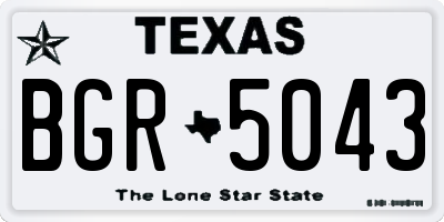TX license plate BGR5043