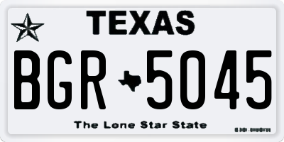 TX license plate BGR5045