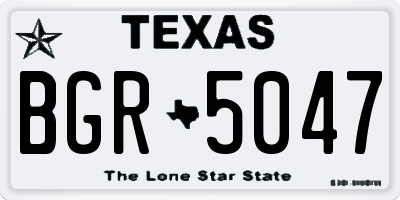 TX license plate BGR5047