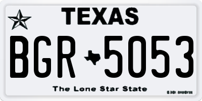 TX license plate BGR5053