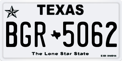 TX license plate BGR5062