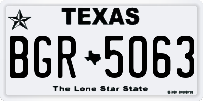 TX license plate BGR5063