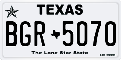 TX license plate BGR5070