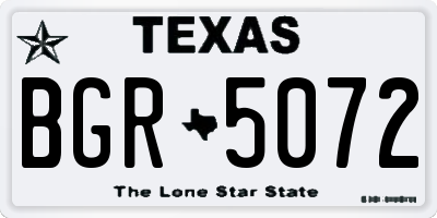 TX license plate BGR5072