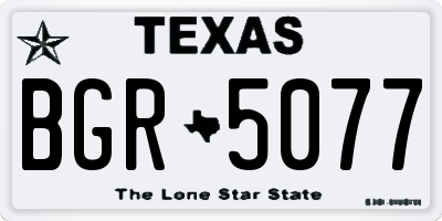 TX license plate BGR5077