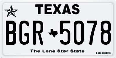 TX license plate BGR5078
