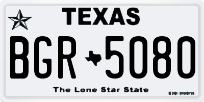 TX license plate BGR5080