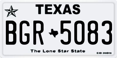 TX license plate BGR5083