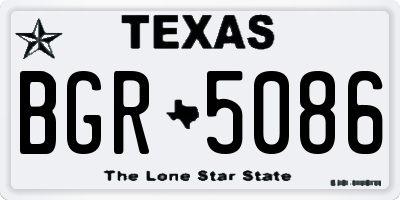 TX license plate BGR5086