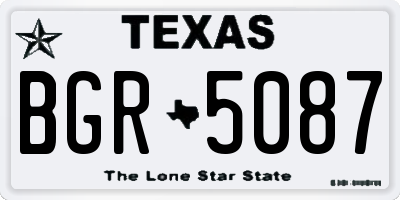 TX license plate BGR5087