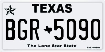 TX license plate BGR5090
