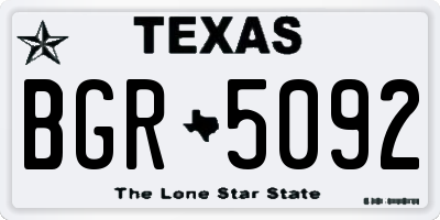 TX license plate BGR5092