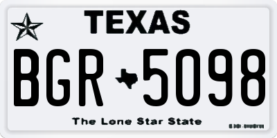 TX license plate BGR5098