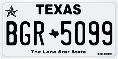 TX license plate BGR5099