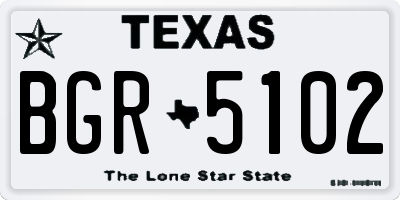 TX license plate BGR5102