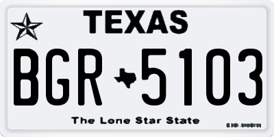 TX license plate BGR5103