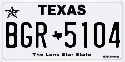 TX license plate BGR5104