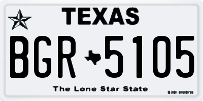 TX license plate BGR5105
