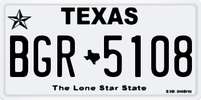 TX license plate BGR5108