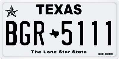 TX license plate BGR5111