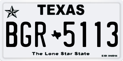 TX license plate BGR5113