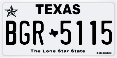 TX license plate BGR5115