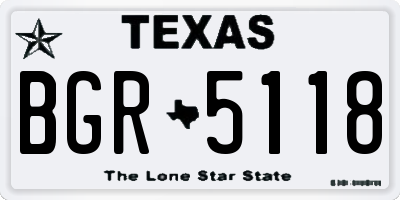 TX license plate BGR5118