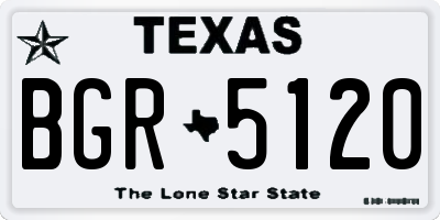 TX license plate BGR5120