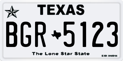TX license plate BGR5123