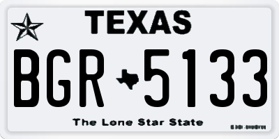 TX license plate BGR5133