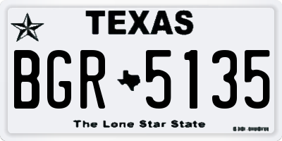 TX license plate BGR5135