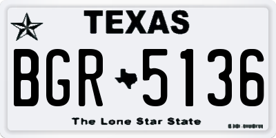 TX license plate BGR5136